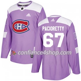Adidas Maillot de Hockey Montreal Canadiens Max Pacioretty 67 2017-2018 Violet Fights Cancer Practice Authentic - Homme